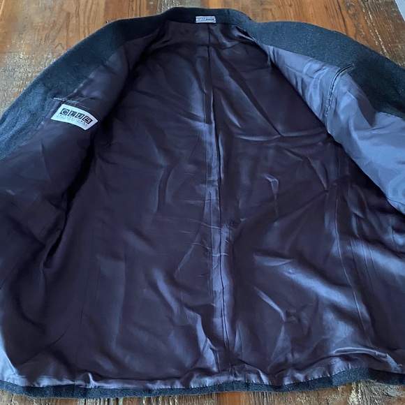 Wool Cashmere Men’s Charcoal Gray Blazer European Style Vintage Old Money - Picture 9 of 14